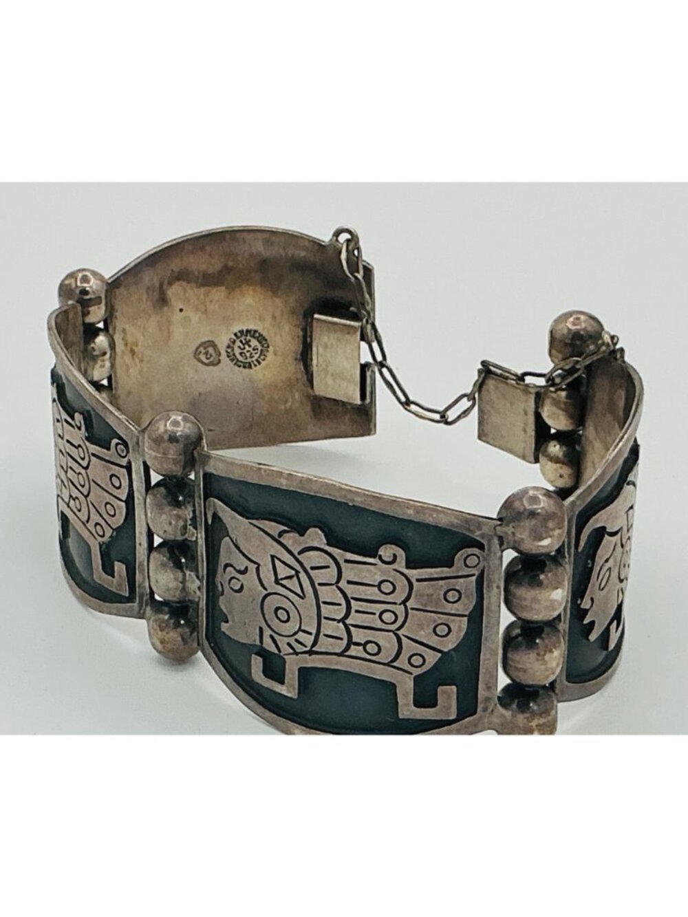Mexican Sterling Silver INCA Bracelet R227 - Picture 2 of 3